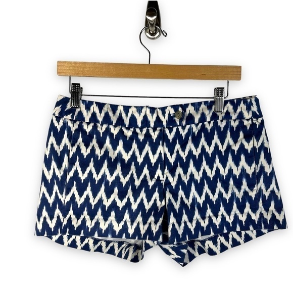 4 for $20 SALE! J Crew Factory Midrise Stretch Chino Shorts, Royal/White, 4 - Picture 1 of 8